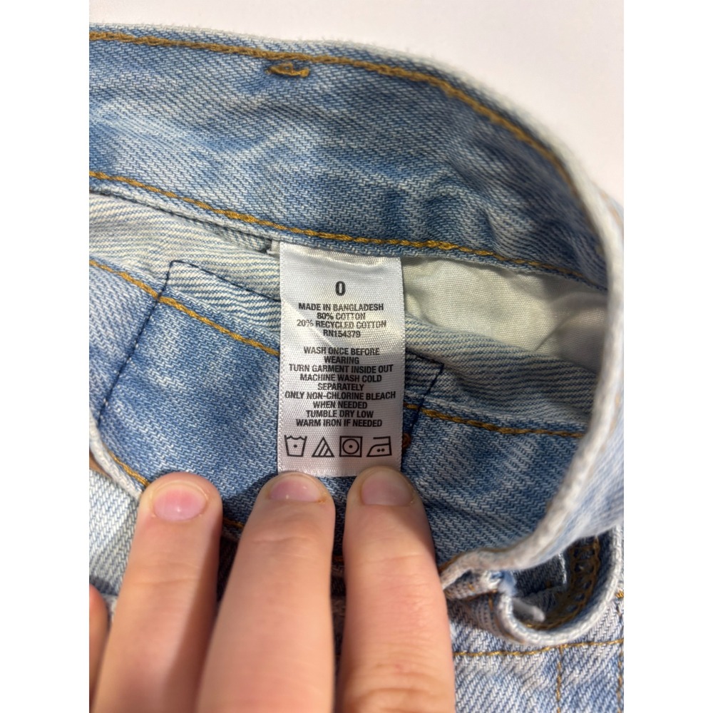 Aeropostale 90s High Rise Cut-Off Denim Shorts Light Wash Distressed Size 0 - Picture 7 of 9